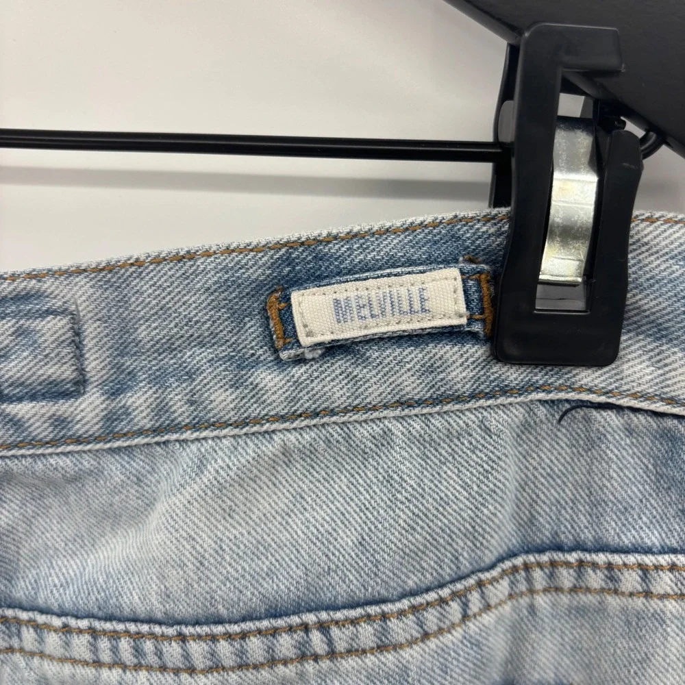 Brandy‎ Melville Distressed Jeans Womens 25 Light Wash Button Fly Boho 90s Y2K